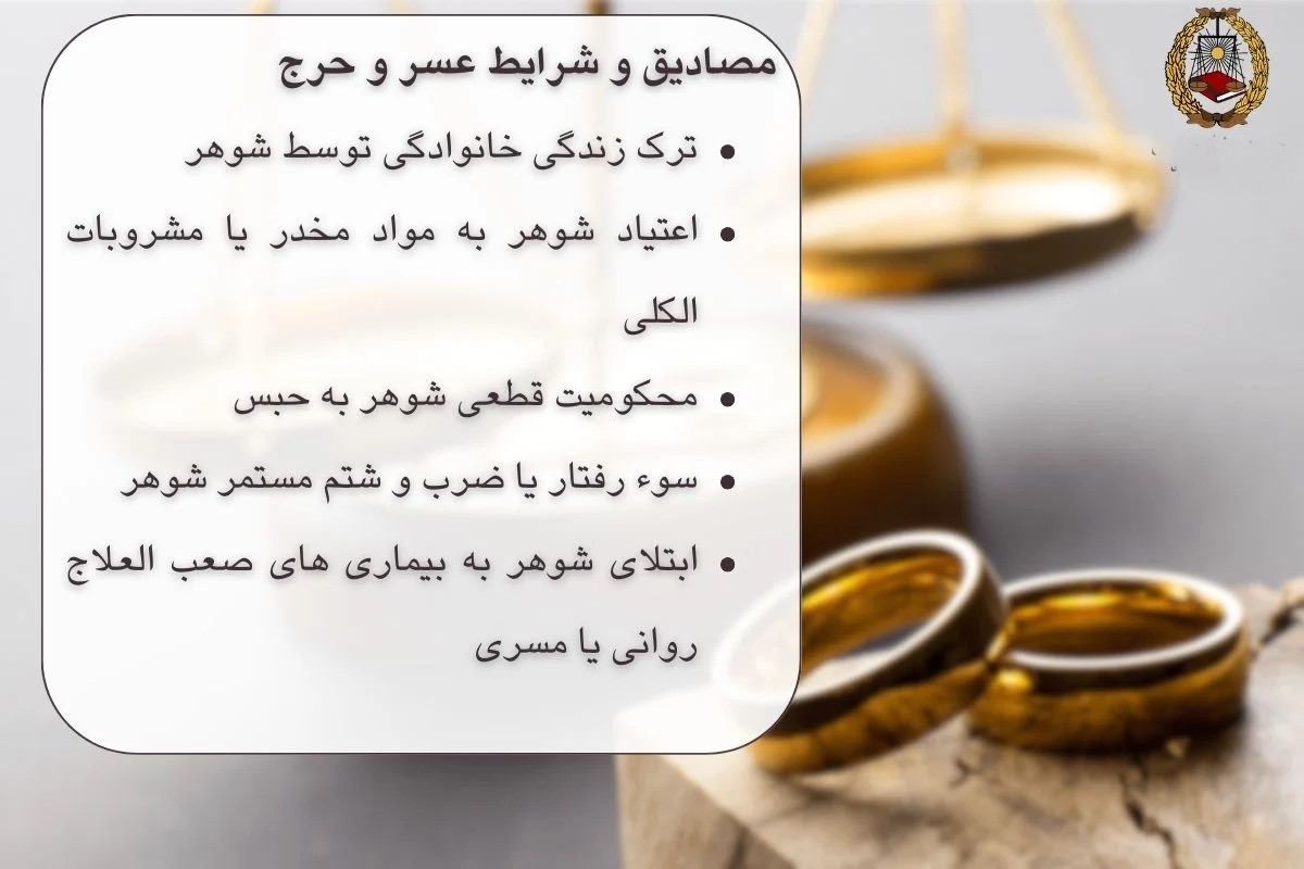 مصادیق عسر و حرج